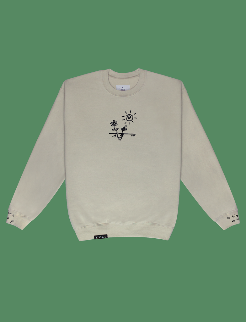 Front view of the GROWTH Sweater in Sandstone by KULT Clothing | KVLT | KULT