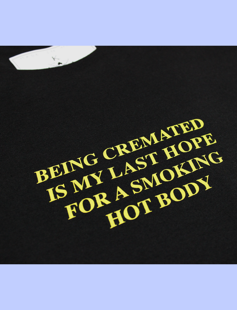Close-Up of the BURN ME Tee in Black by KULT