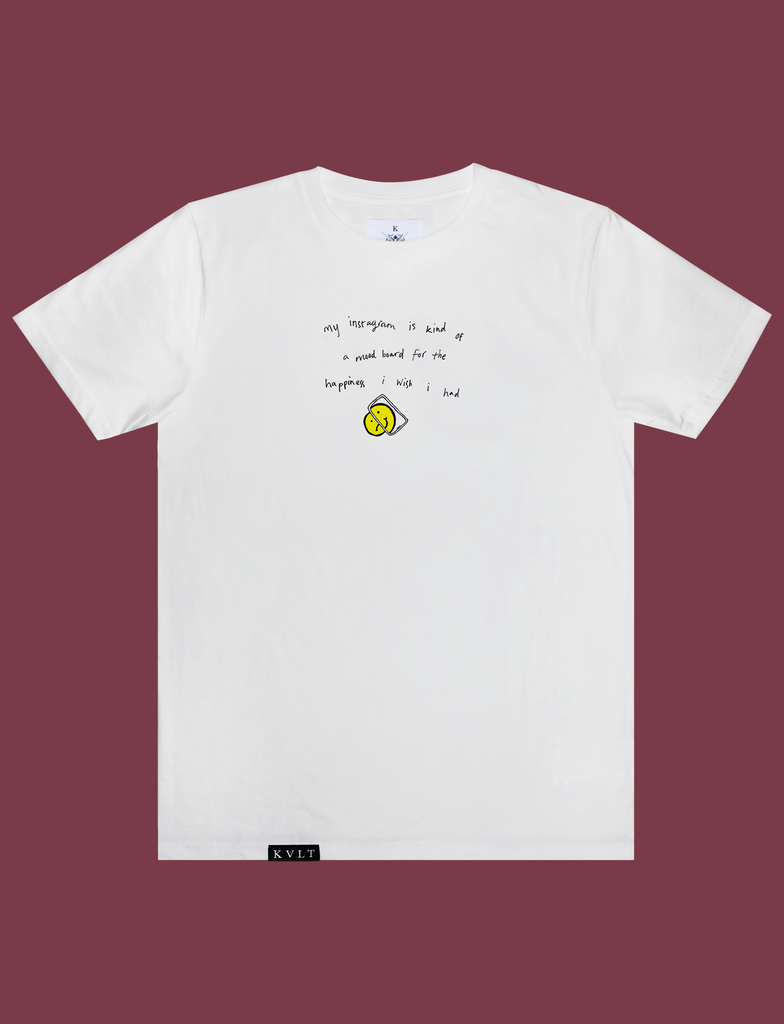 MOOD BOARD Tee in White by KULT Clothing | My instagram is kind of a mood board for the happiness I wish I had