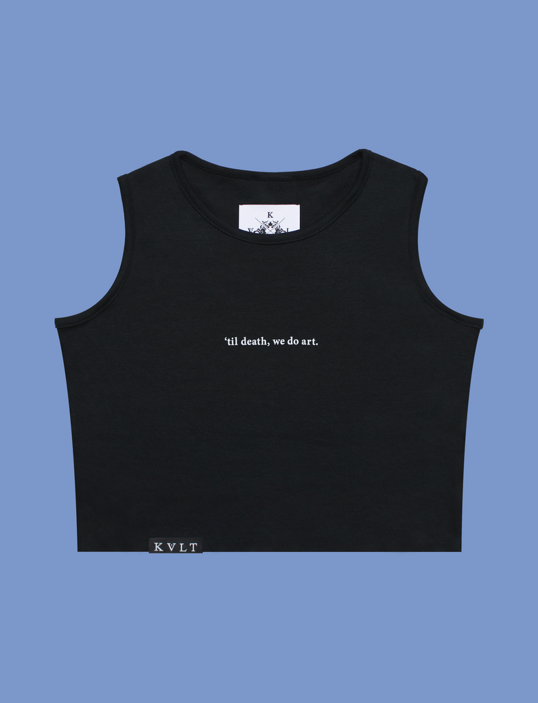 TIL DEATH Crop in Black by KULT Clothing | Super-soft, 100% ringspun cotton cropped top