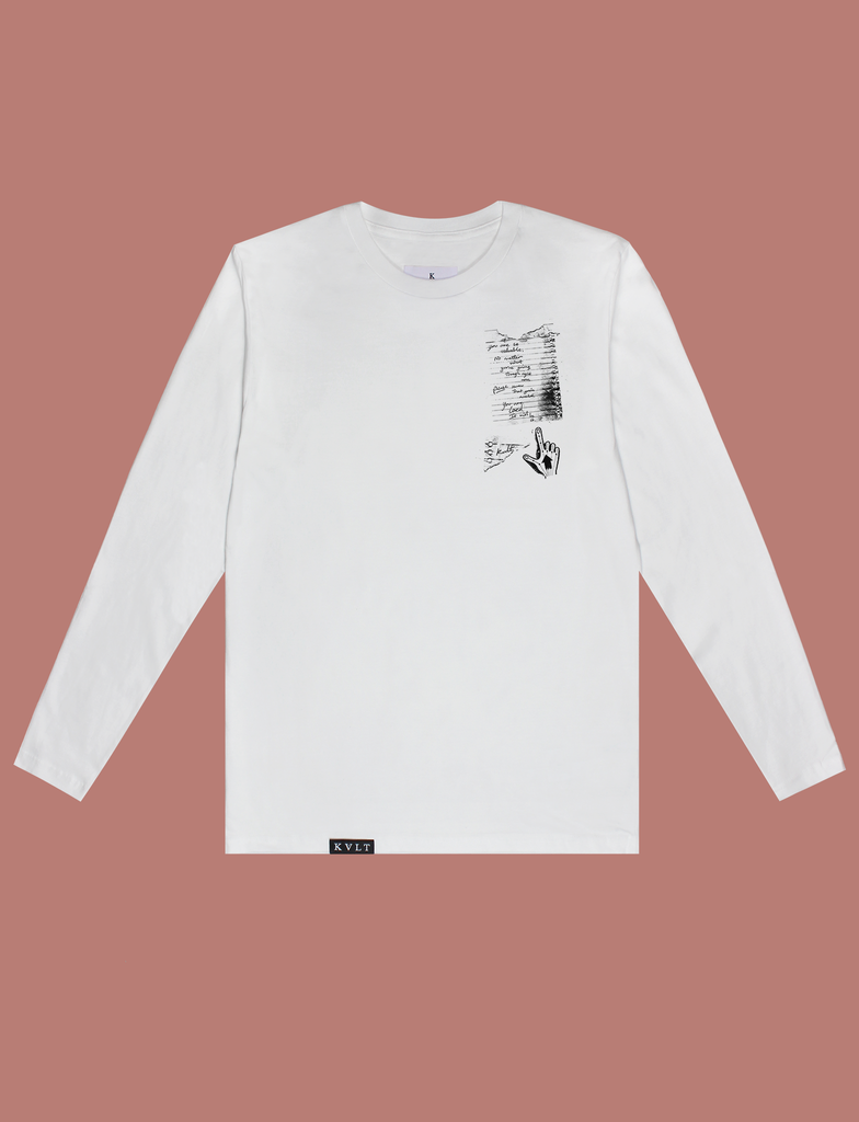 Front view of the IT WILL BE OK Longsleeve Tee by KULT Clothing | You are so valuable. No matter what you're going through right now, please know that you're needed. You are loved. It will be ok. KULT
