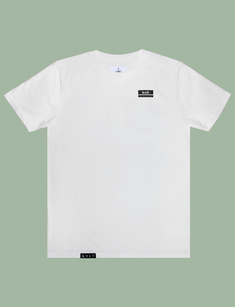 I'M ENOUGH Tee in White by KULT Clothing | KULT Barbed Logo