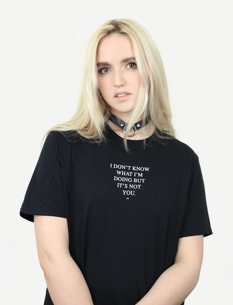 I DON'T KNOW Tee in Black by KULT Clothing