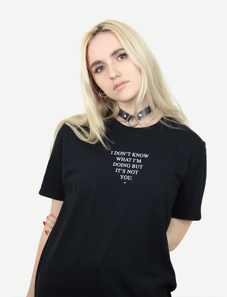 I DON'T KNOW Tee in Black by KULT Clothing
