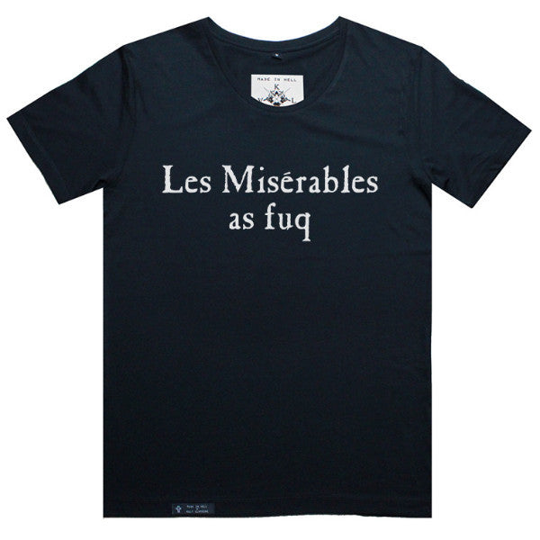 LES MISERABLES AS FUQ Tee in Black by KULT