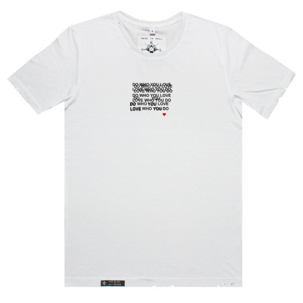 LOVE YOURSELF Tee in White by KULT